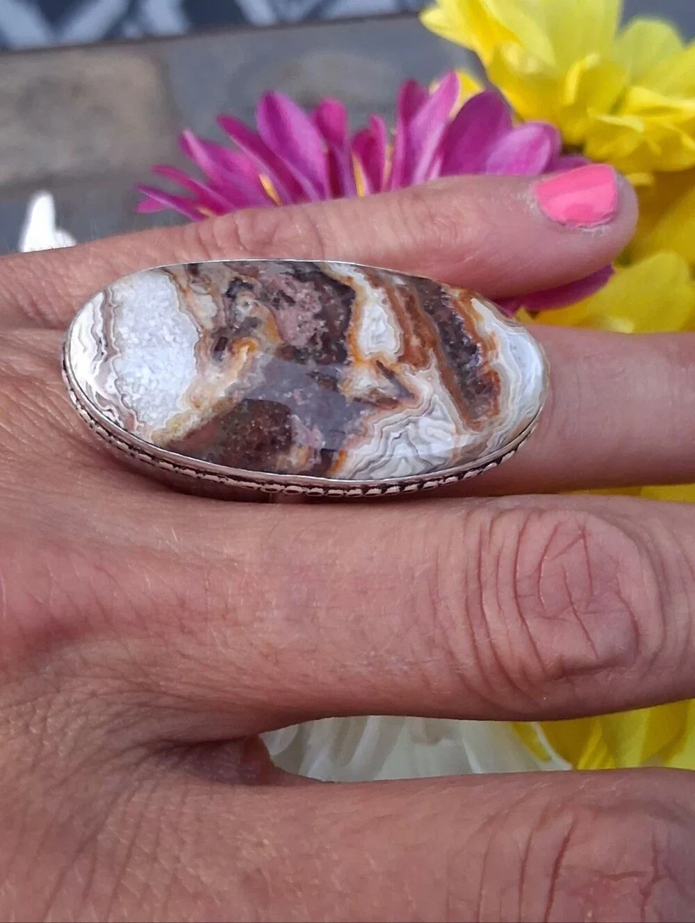 🤎 Laguna Agate Sterling Silver Ring